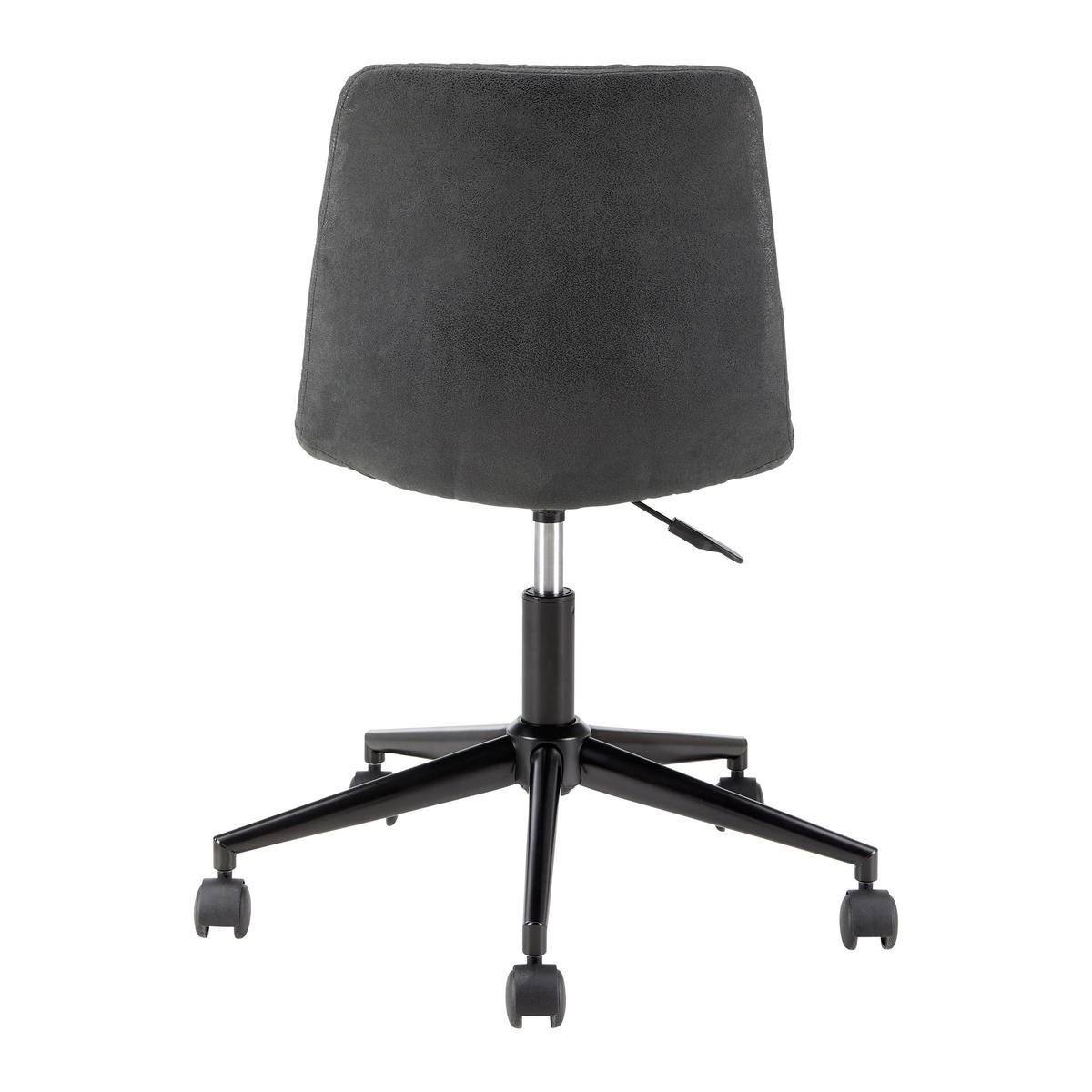 Drehstuhl Clelie Dunkelgrau Mikrofaser - Dunkelgrau/Schwarz, MODERN, Holz/Kunststoff (45/79-89/57cm) - Bessagi Home