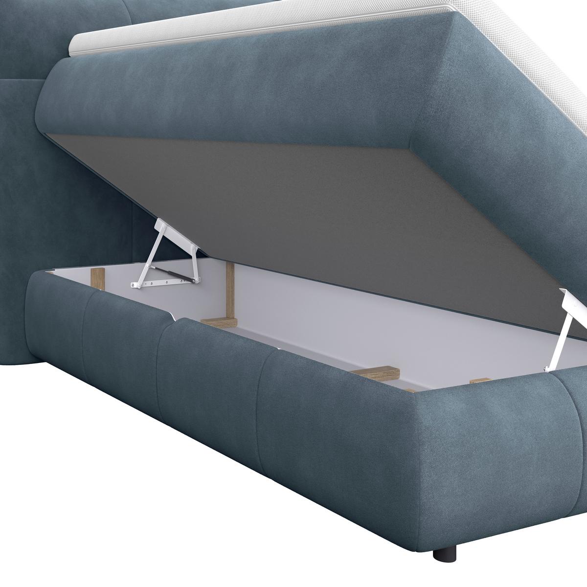 Boxspring Krevet Carmelo - zelena/crna, Trend, tekstil/plastika (140/200cm) - Premium Living