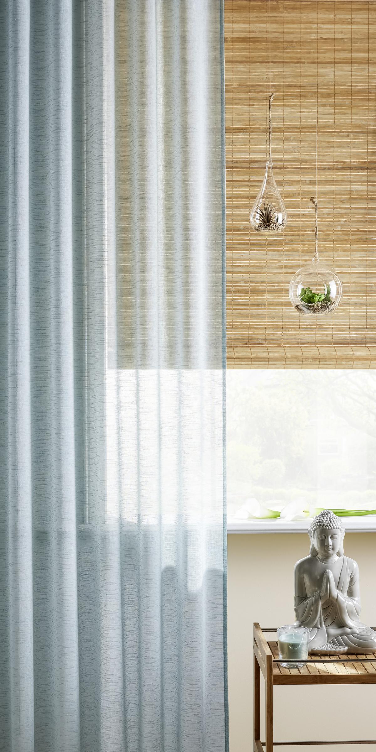 Fertigvorhang Sigrid in Jade ca.140x245cm - Blau, ROMANTIK / LANDHAUS, Textil (140/245cm) - Premium Living