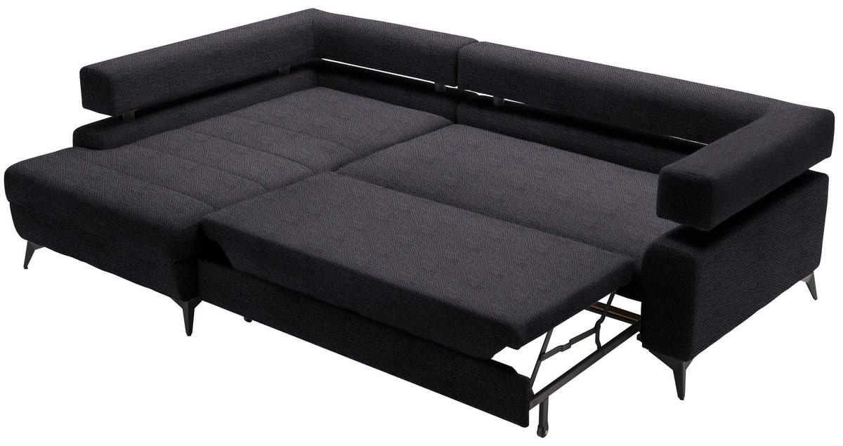 Kutna Garnitura Rosalie - crna, Konvencionalno, tekstil/metal (184/265cm) - Modern Living