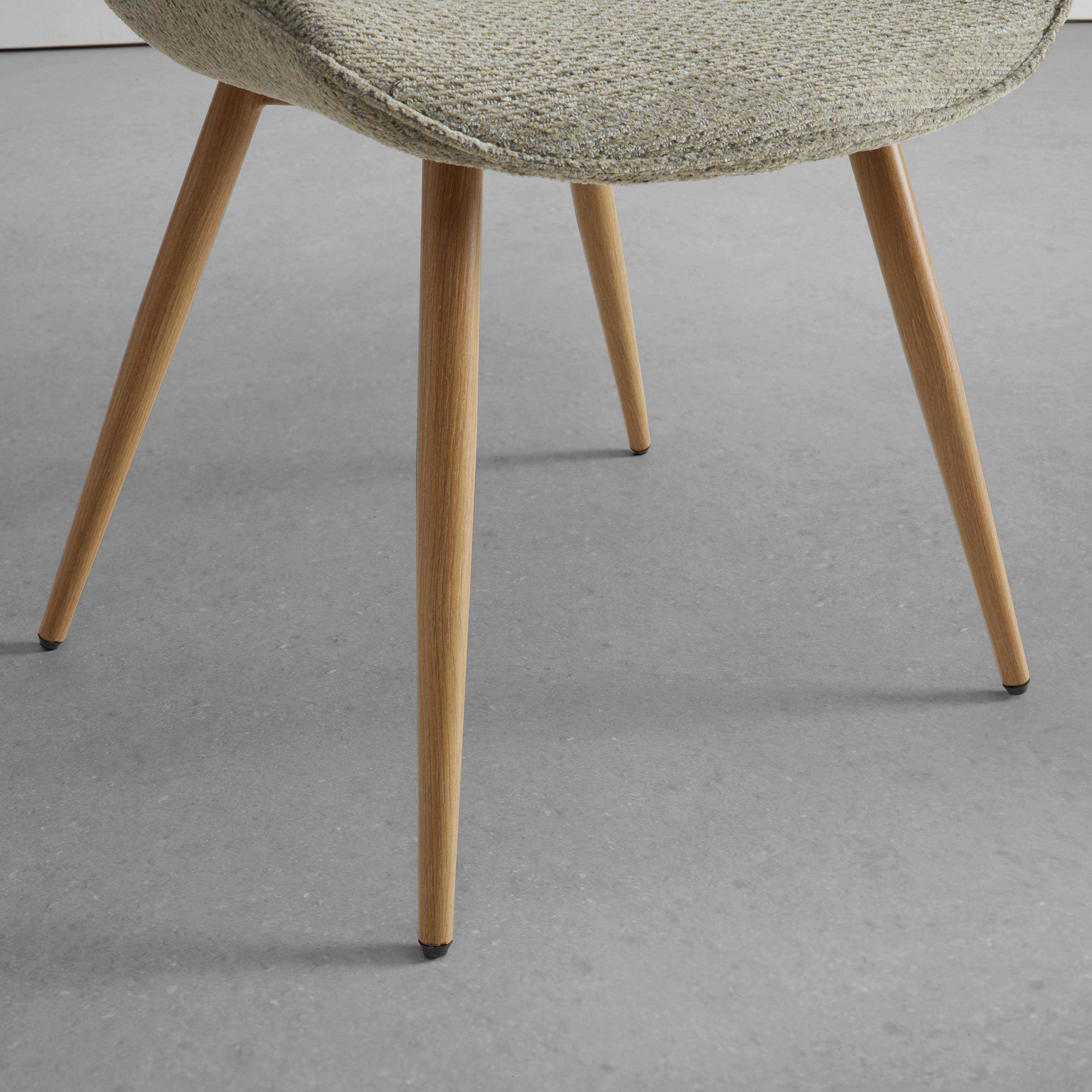 STOL LOU - ljusgrön/ekfärgad, Modern, metall/trä (52/84/60cm) - Mömax