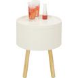 Beistelltisch in Weiß/Natur aus Holz - Braun/Weiß, MODERN, Holz/Holzwerkstoff (38/45/38cm) - Mömax modern living