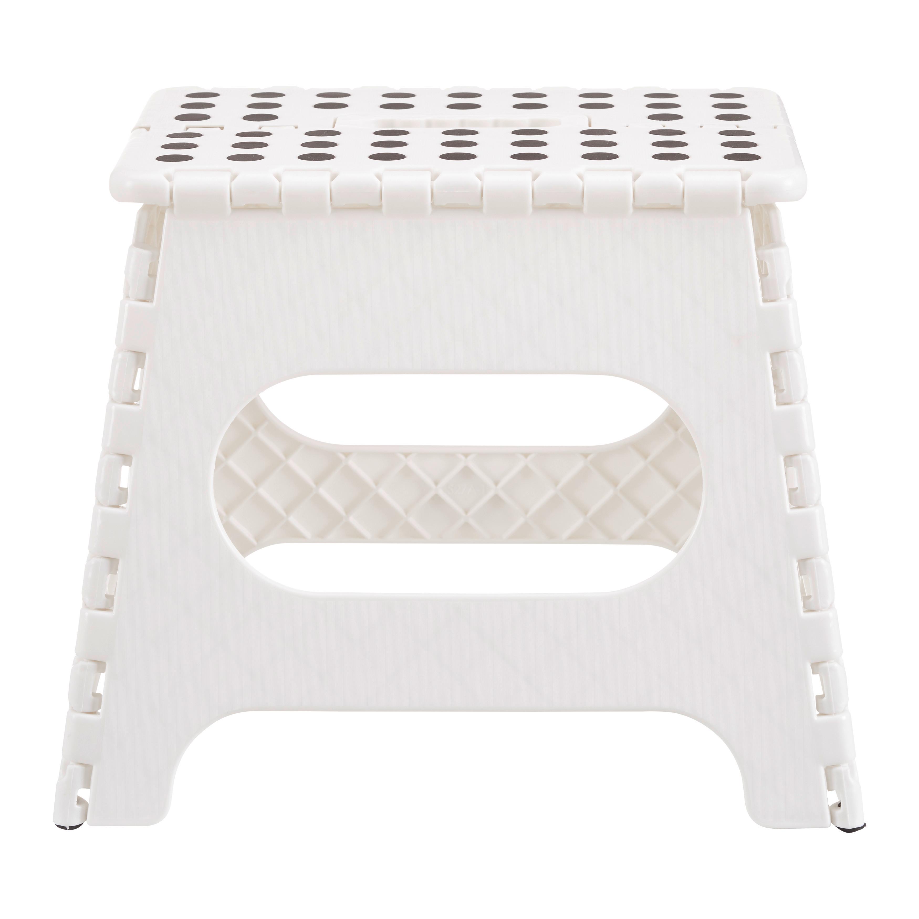 HOPFÄLLBAR PALL KURT -SB- - vit, Klassisk, plast (34/27/26cm) - Mömax