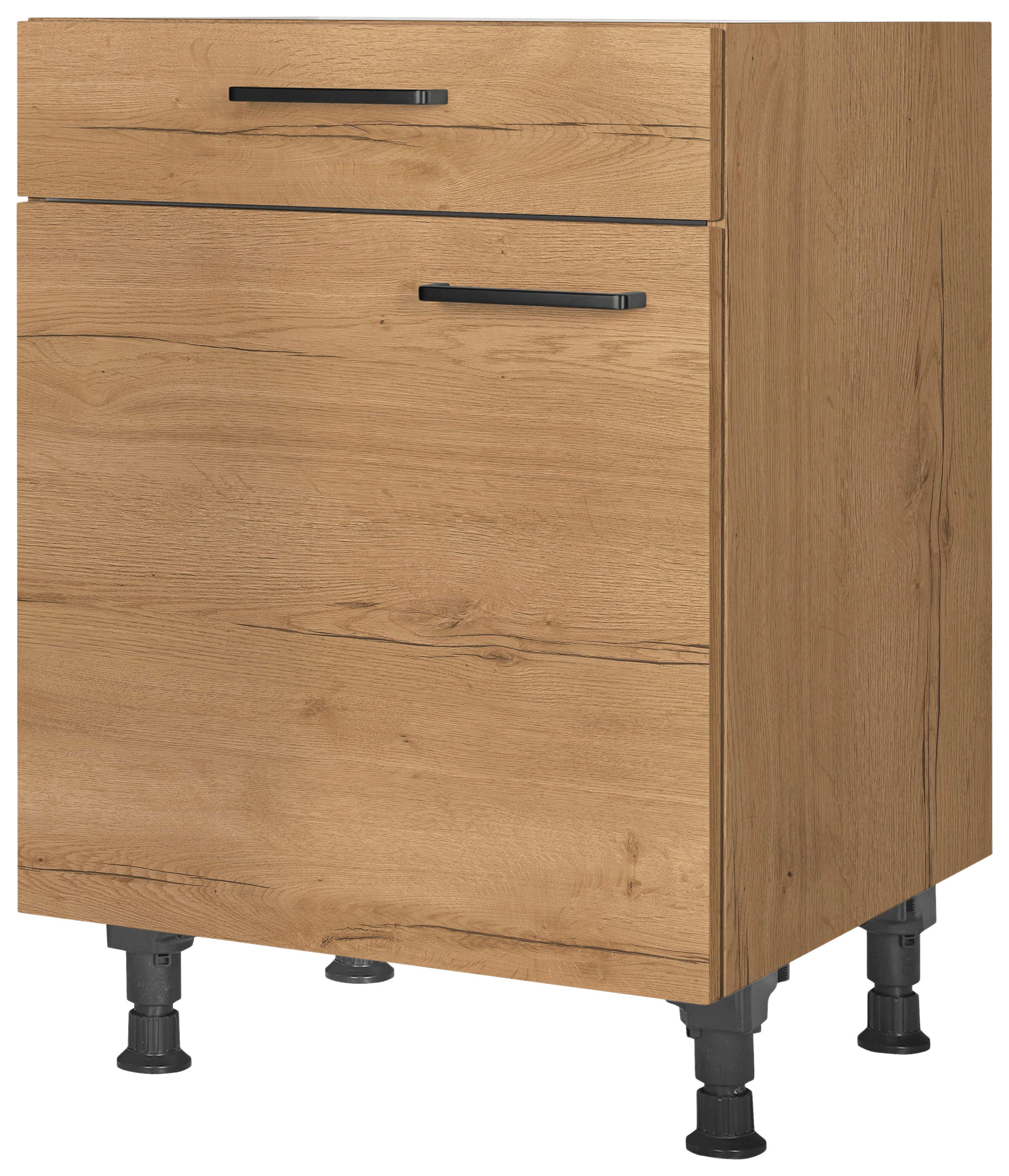 Schubkastenunterschrank Structura Eiche - Eiche dunkel/Eichefarben, MODERN, Holzwerkstoff/Metall (60/87/56cm) - Nobilia