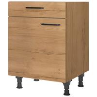 Schubkastenunterschrank Structura Eiche - Eiche dunkel/Eichefarben, MODERN, Holzwerkstoff/Metall (60/87/56cm) - Nobilia