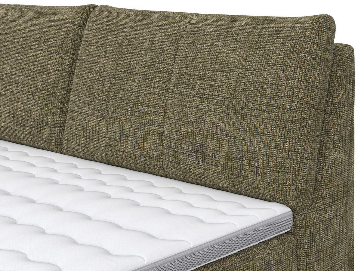 Boxspringbett Tabea Grün ca. 180x200cm - Alufarben/Grün, KONVENTIONELL, Karton/Naturmaterialien (180/200cm) - Premium Living