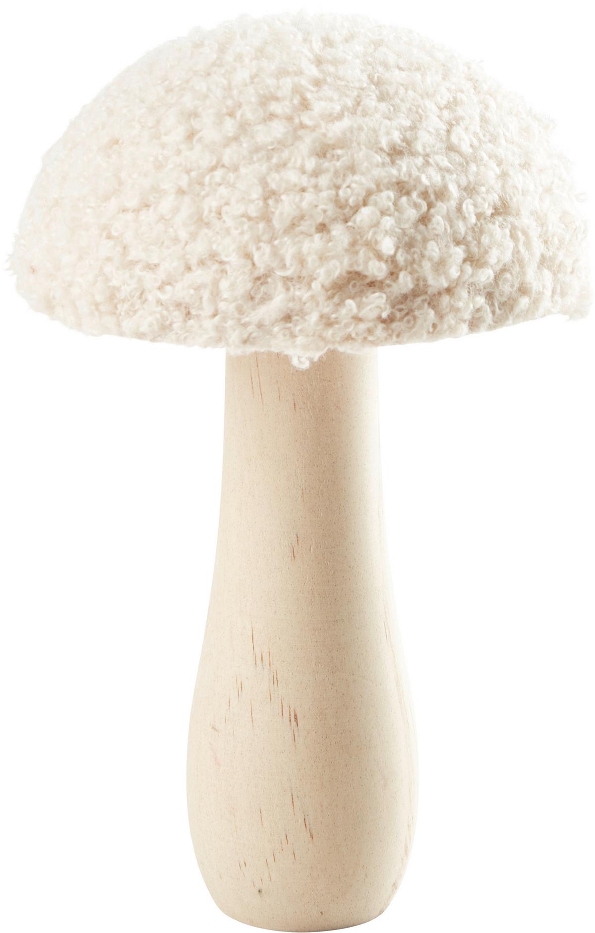 Dekopilz Hanna Beige - Beige, Konventionell, Holz/Textil (9/15cm) - Modern Living