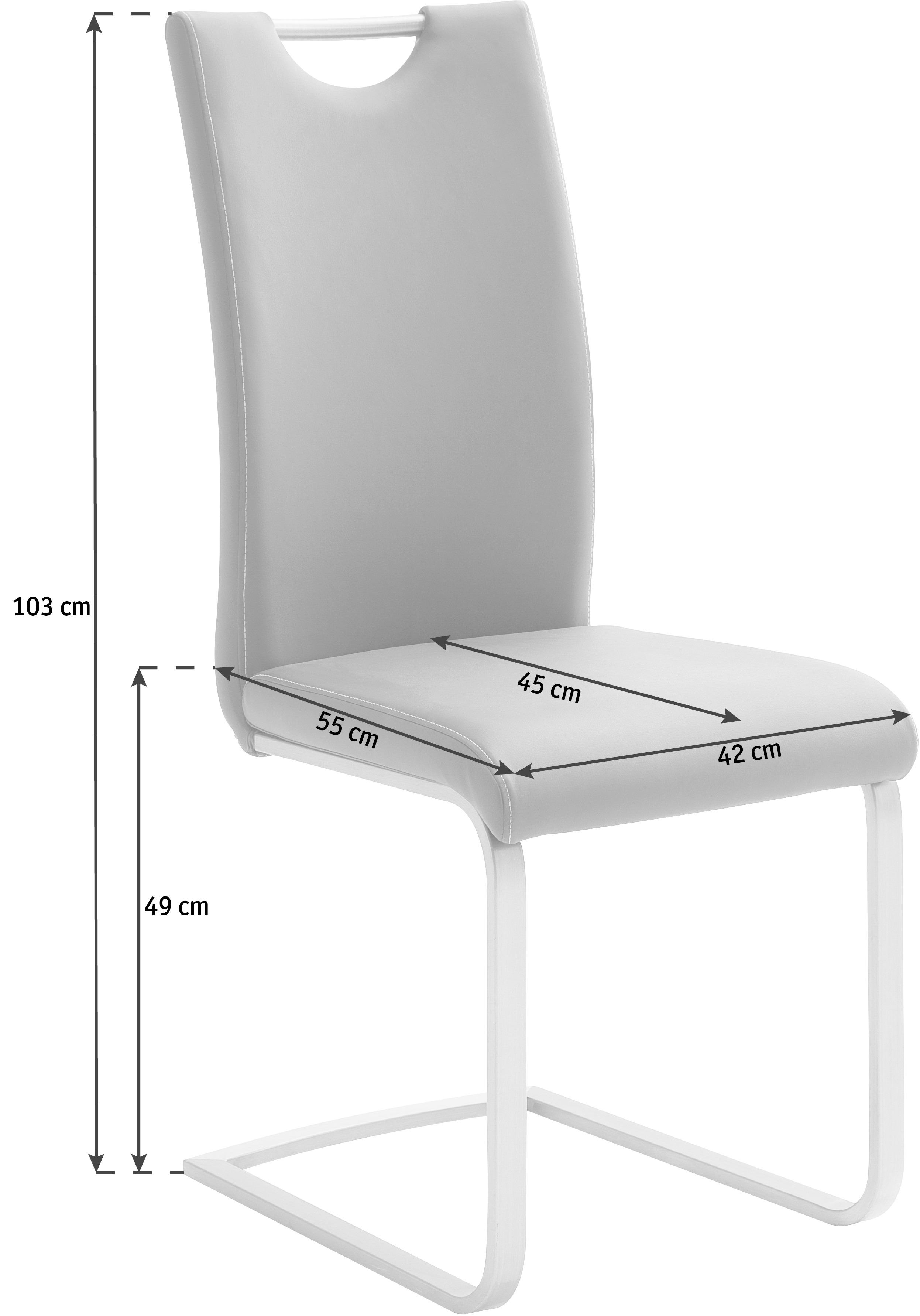 KRZESŁO NA PŁOZIE PAULO - kremowy/stalowy, Design, metal/tkanina (42/103/55cm) - Novel