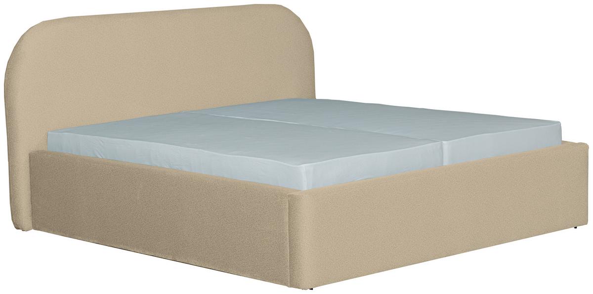 Oblazinjena Postelja Bilbao Classic - sivobež/črna, Design, tekstil (140/200cm) - Mömax