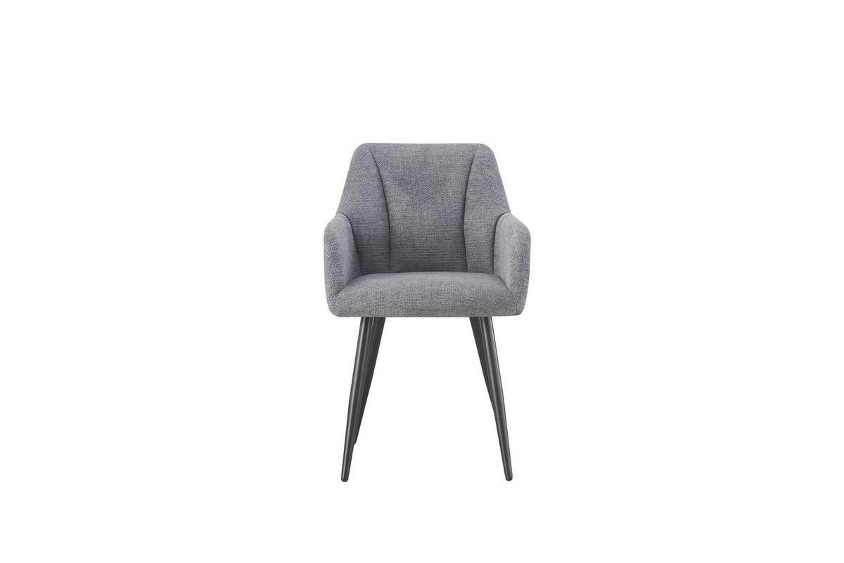 STUHL-SET BELLA - Anthrazit/Schwarz, Modern, Textil/Metall (55/82/62cm) - MID.YOU