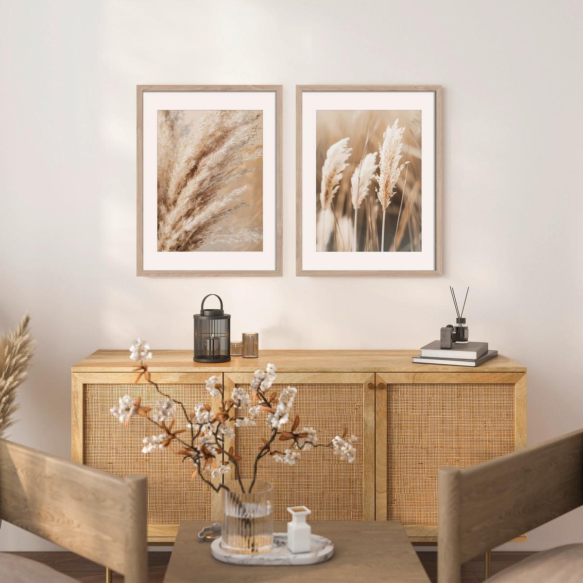 Bilderset Selloana Beige ca. 30x40cm - Beige, Basics, Holz/Papier (30/40/2.5cm)