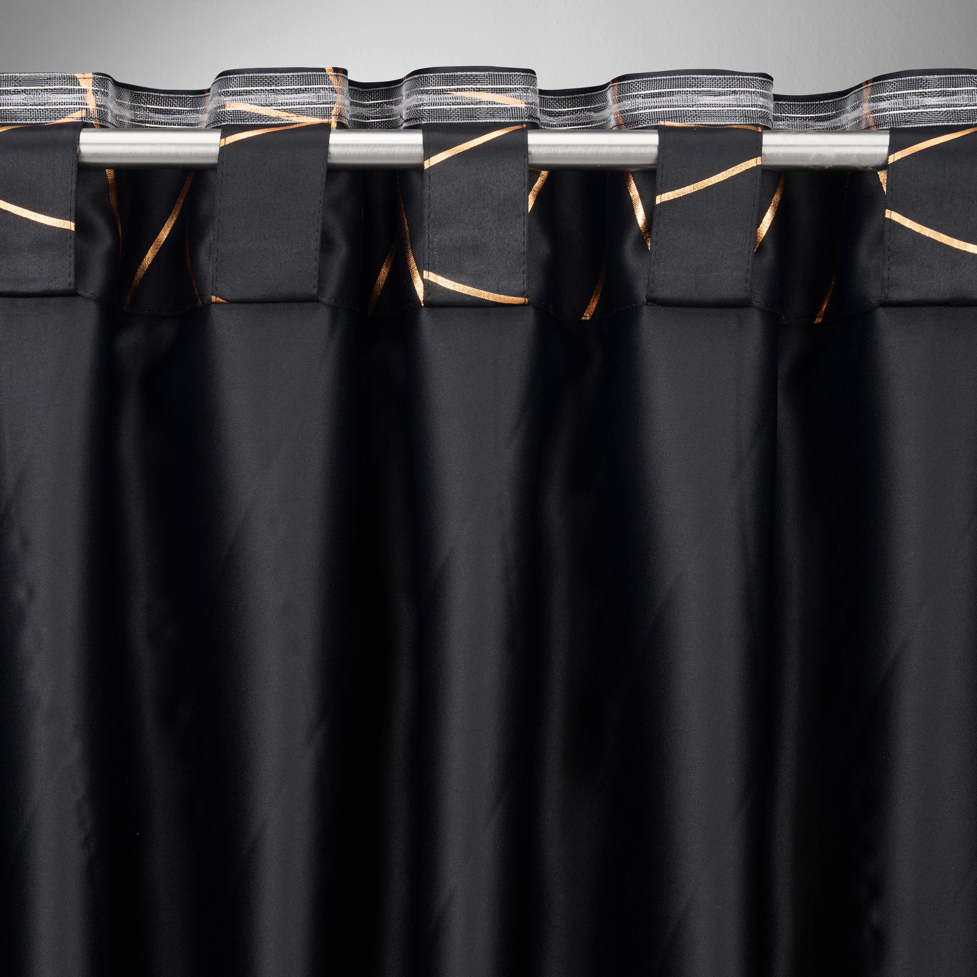 MÖRKLÄGGNINGSGARDIN GLAMOUR -AKT- - svart/kopparfärgad, Lifestyle, textil (140/245cm) - Mömax