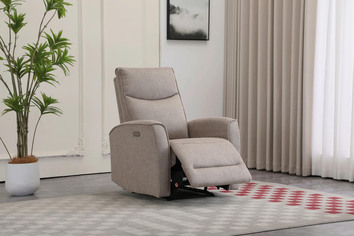 Tv Fotelj Leon, Svetlo Rjava, Relaks Funkcija - svetlo rjava/črna, Basics, kovina/umetna masa (80/102/96cm) - Ondega