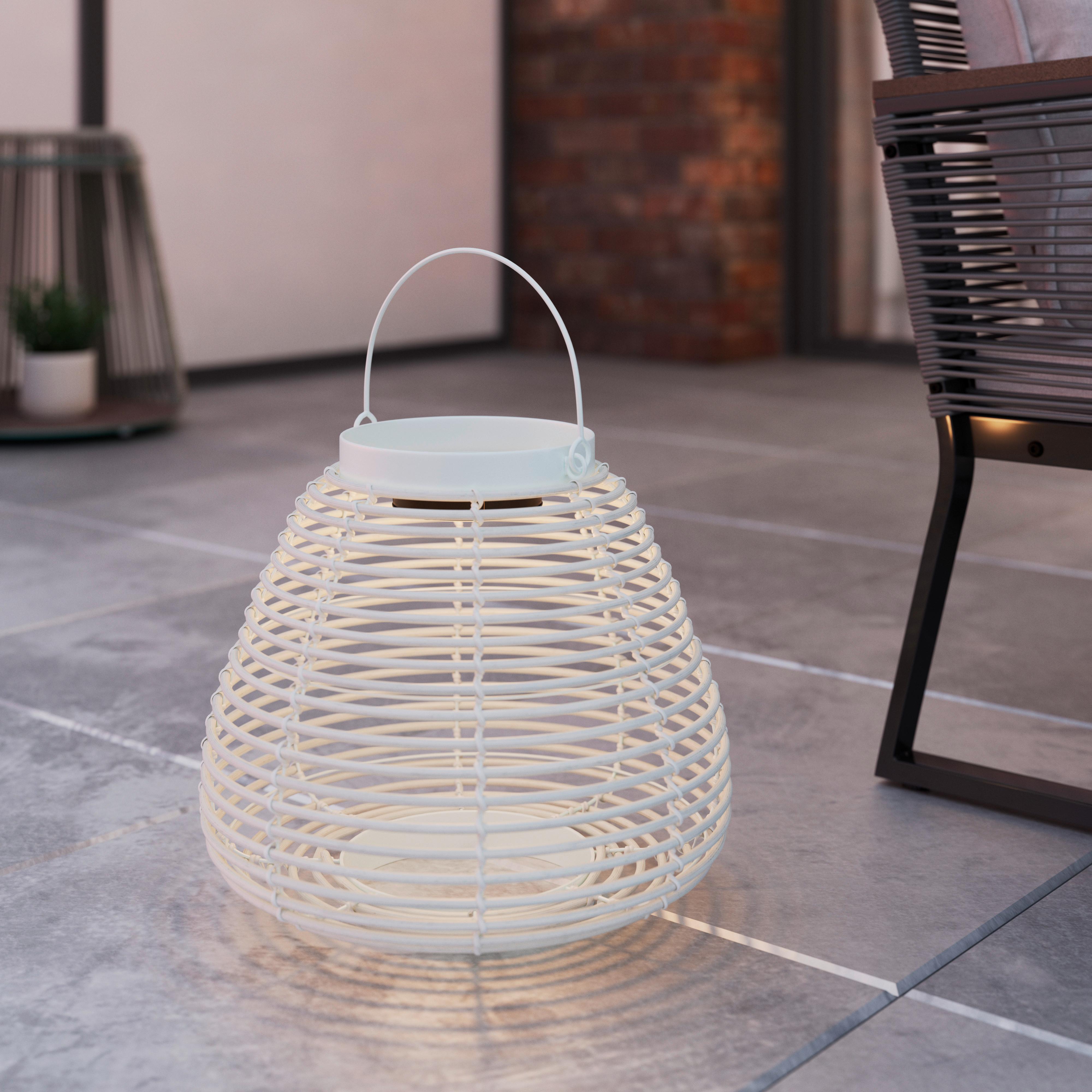 Solarleuchte Anina Weiß Metall/Kunststoff - Weiß, MODERN, Kunststoff/Metall (36/35/36cm) - Bessagi Garden