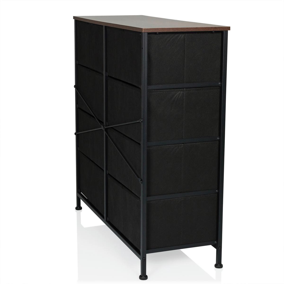 Komoda Ragala Light, Barva Hrasta - črna/barve hrasta, Moderno, kovina/tekstil (80/82/30cm) - MID.YOU