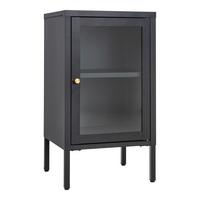 Kommode Dalby Schwarz - Transparent/Messingfarben, Design, Glas/Metall (38/70/35cm) - MID.YOU