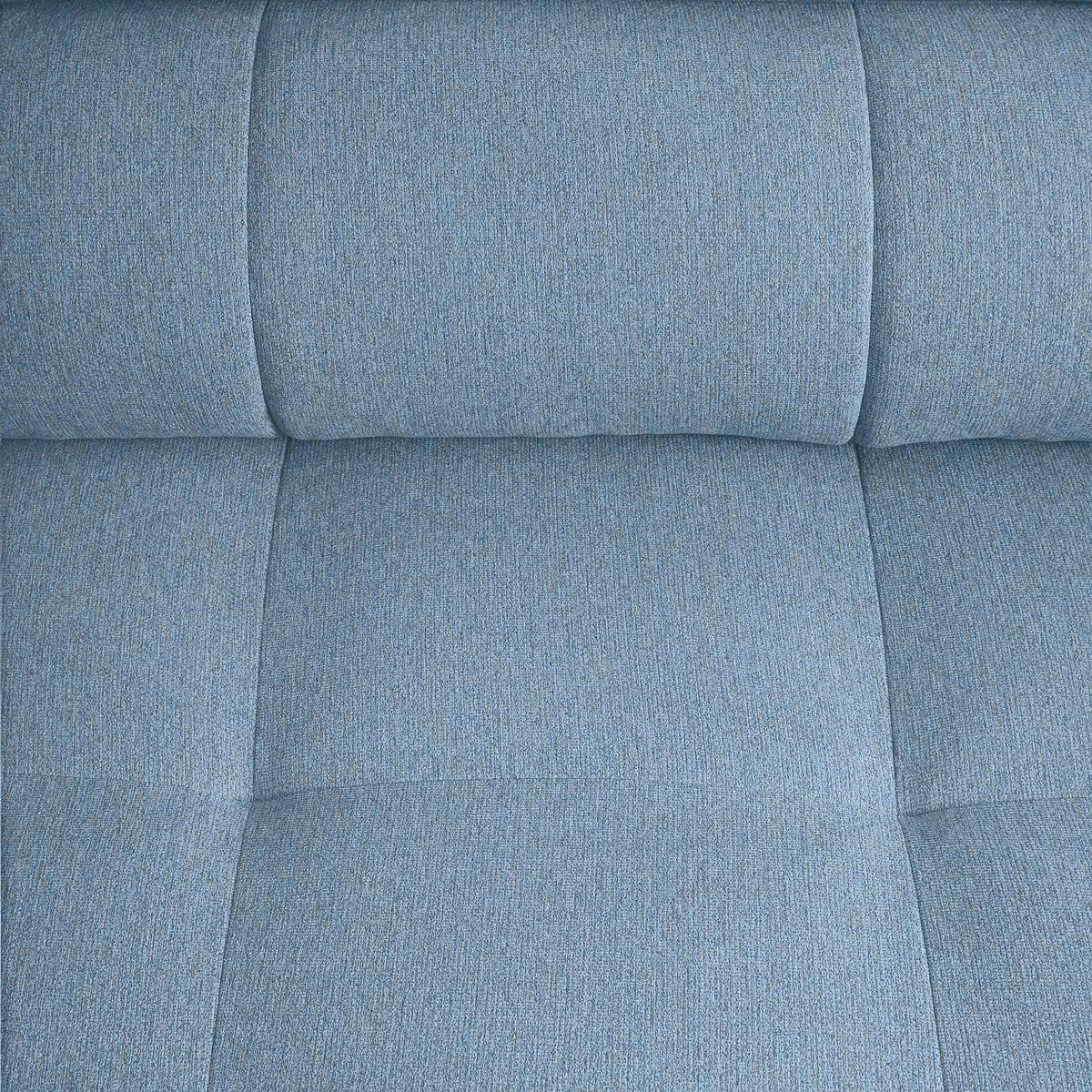 Wohnlandschaft Alberto Hellblau - Schwarz/Hellblau, MODERN, Textil/Metall (201/78/296cm) - Mömax
