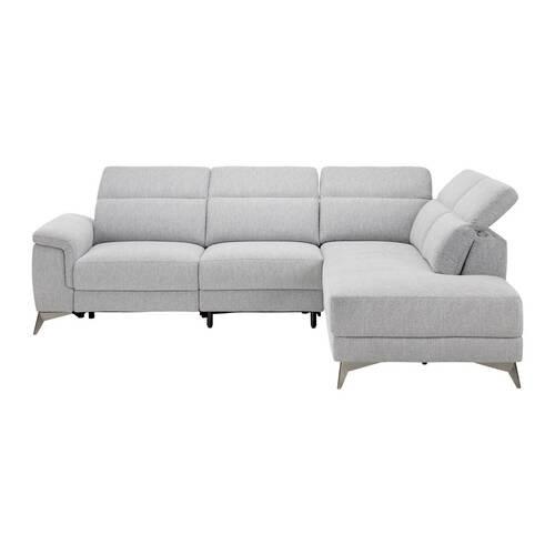 Wohnlandschaftt Köln Grau Webstoff - Grau, MODERN, Kunststoff/Textil (283/98/212cm) - Bessagi Home