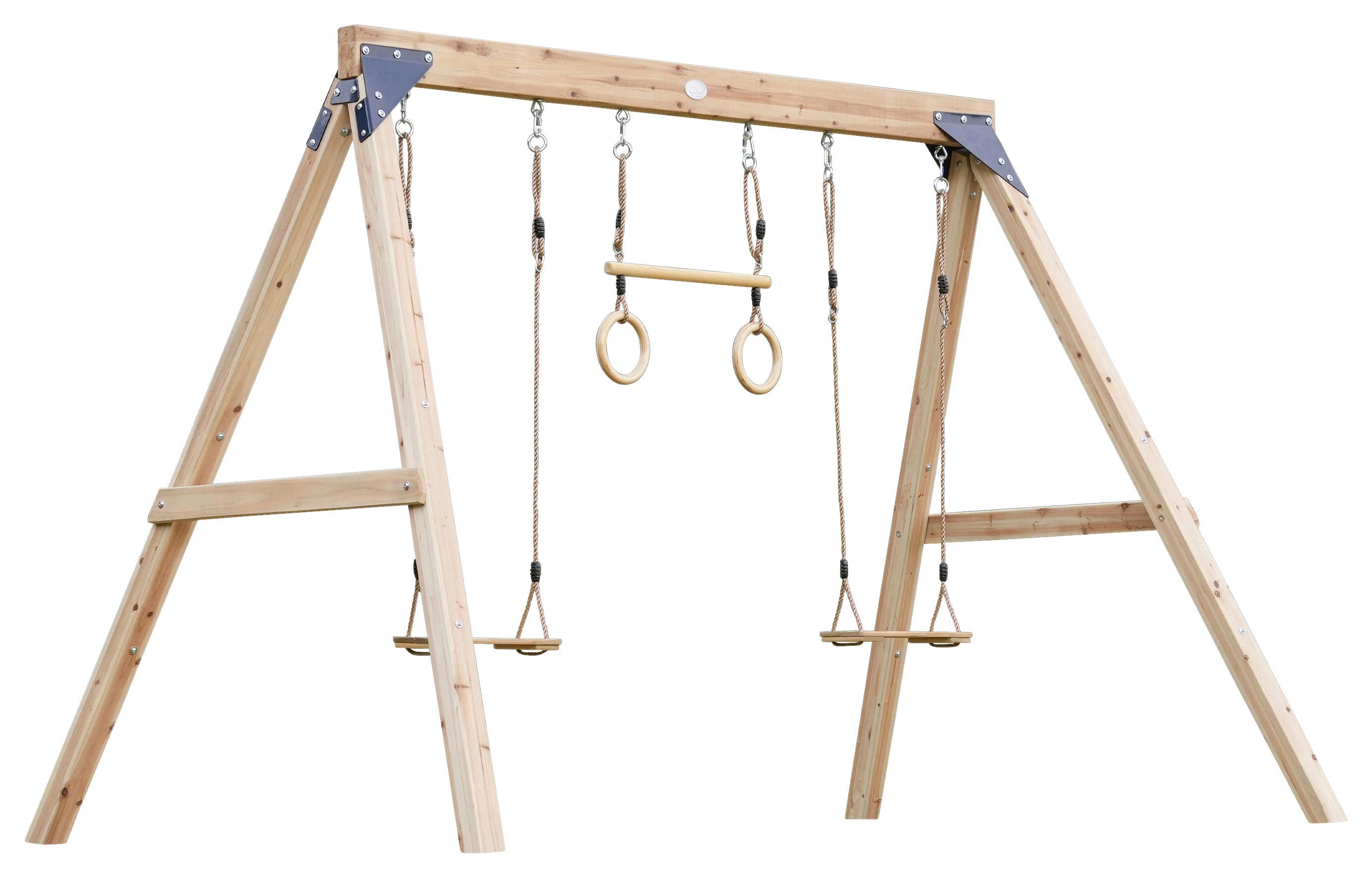 Schaukel Braun - Braun, KONVENTIONELL, Holz/Metall (186/208/299cm) - Ambia Garden