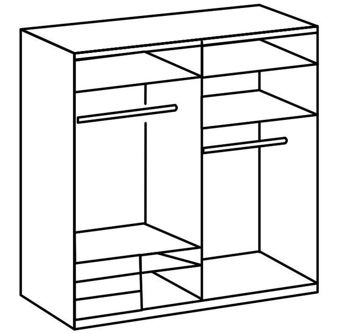 Schwebetürenschrank Level 36D ca. 200 cm Graphitfarben/Weiß - Chromfarben/Weiß Hochglanz, MODERN, Holzwerkstoff/Metall (200/236/65cm) - MID.YOU