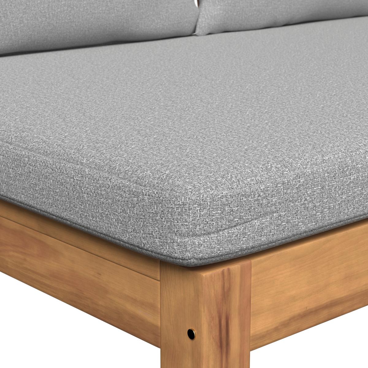 Klupa Junoa - siva/boje bagrema, Moderno, drvo/tekstil (200/75/60cm) - Bessagi Garden