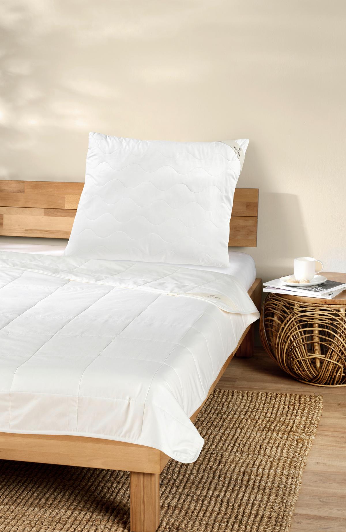 Kopfpolster Bamboo in Weiß ca. 70x90cm - Weiß, MODERN, Textil (70/90cm) - Mömax