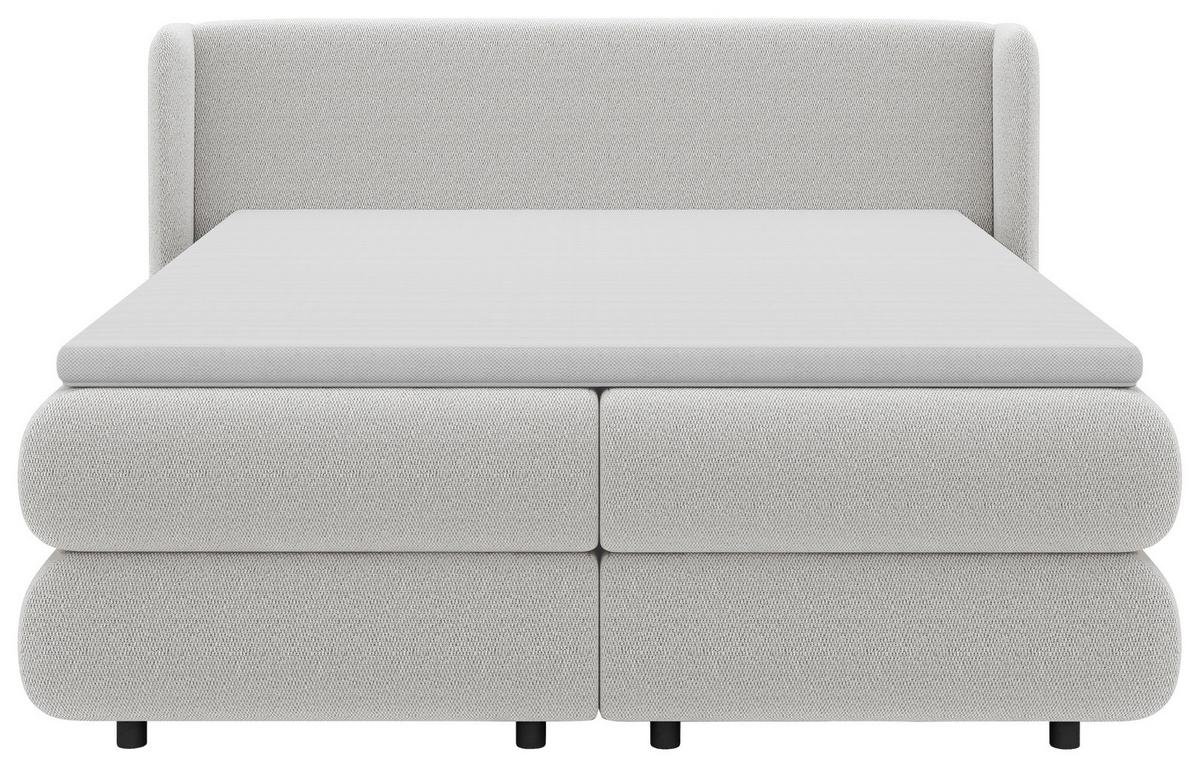 Boxspring Krevet Elodie - svijetlo siva/crna, Konvencionalno, tekstil/plastika (180/200cm) - Premium Living