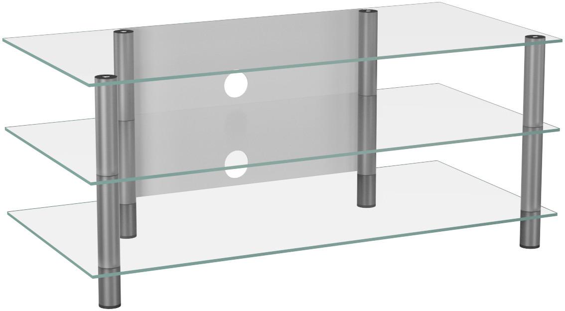 Phonotisch Zumbo in Klar/Silberfarbe, B: 110 cm - Klar/Silberfarben, KONVENTIONELL, Glas/Metall (110/45/42cm) - MID.YOU