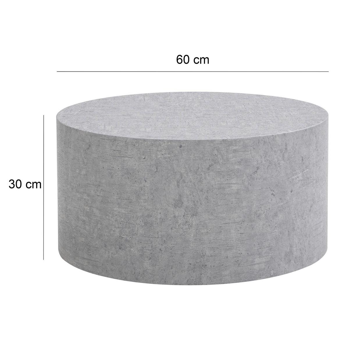 Klubska Miza Stone, Siva - siva, Design, leseni material (60/30cm) - Livetastic