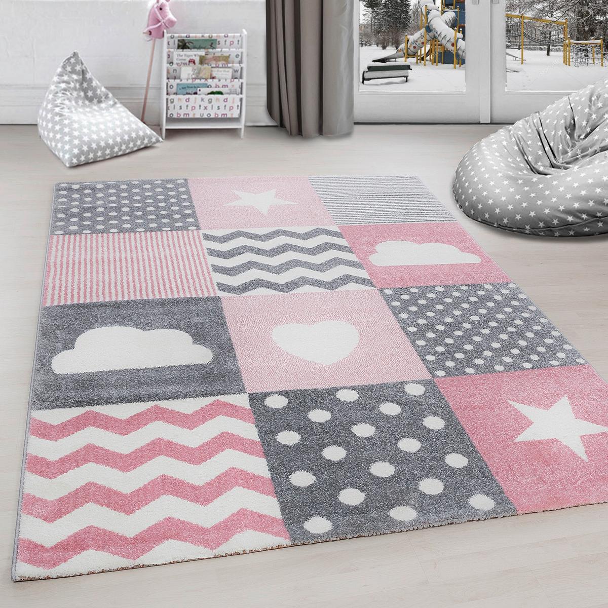 Dječji Tepih Kids  160/230cm - pink/bijela, Trend, tekstil (160/230cm) - Ben'n'jen