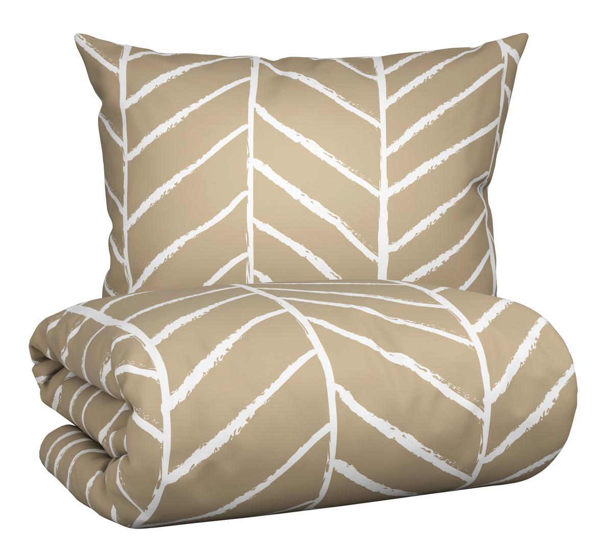 Posteljina Marble 140x200/60x80cm - bež, Konvencionalno, tekstil (140/200cm) - Modern Living