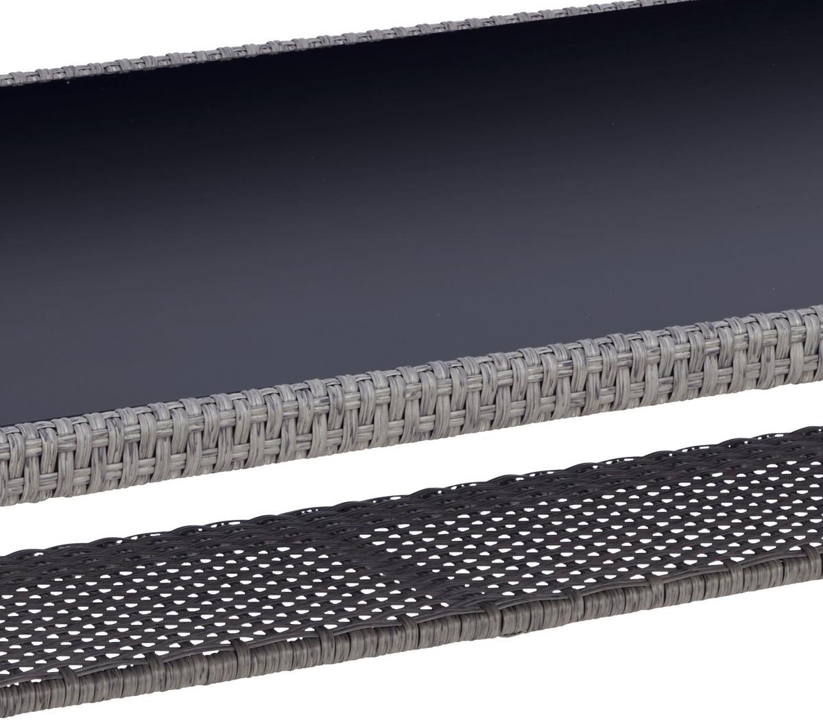 Lounge Garnitura Athena, Siva, Videz Ratana, 6-Delno - siva/črna, Moderno, kovina/umetna masa