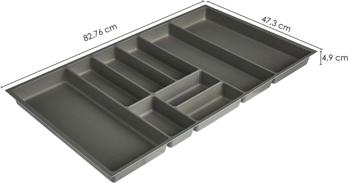 Besteckeinsatz BE90D Schieferfarben - Schieferfarben, Basics, Kunststoff (82,7/4,9/47,3cm) - Nobilia