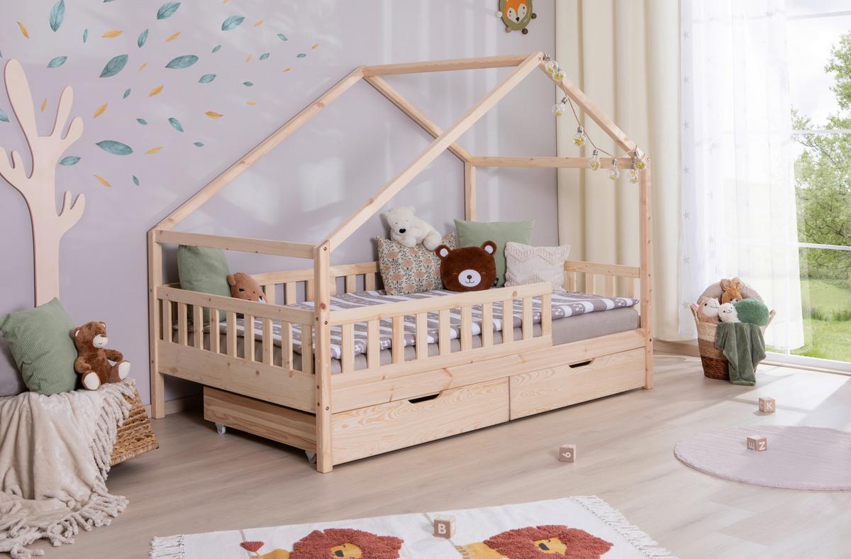 Hausbett Lou ca. 120x200 cm Holz - Naturfarben, MODERN, Holz (120/200cm) - MID.YOU