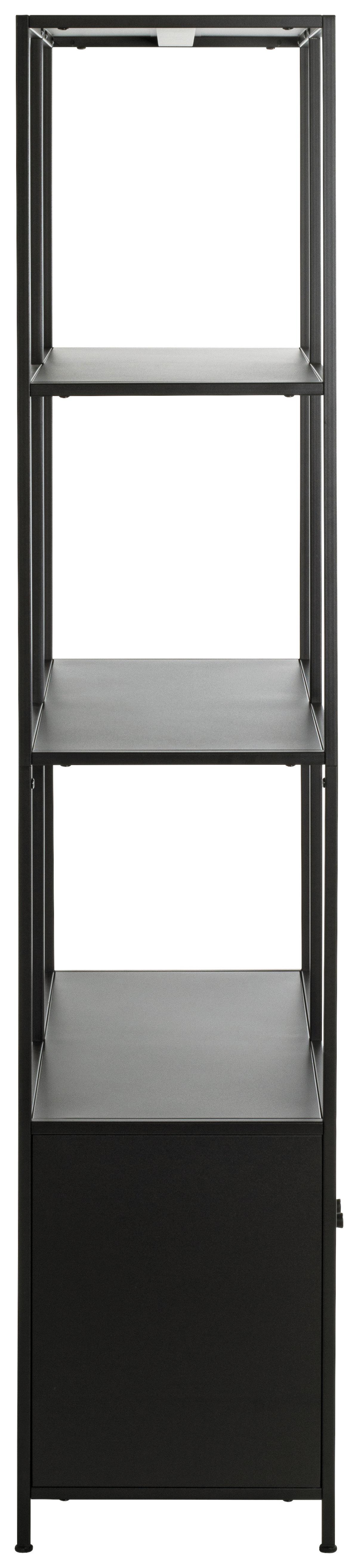 REGAŁ HOUSTON - czarny, Design, metal (80/176/37cm)