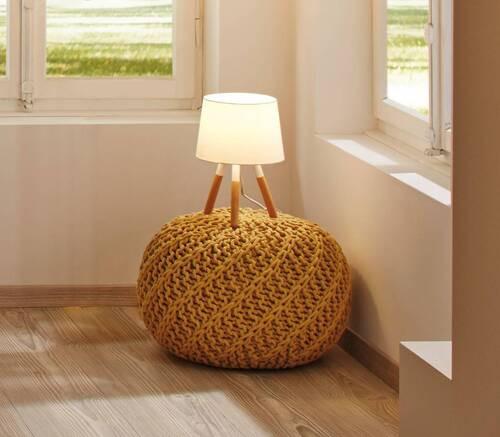 Tischleuchte Berit in Braun/Weiß max. 20 Watt - Braun/Weiß, Design, Holz/Textil (22,0/31,5cm) - Paulmann
