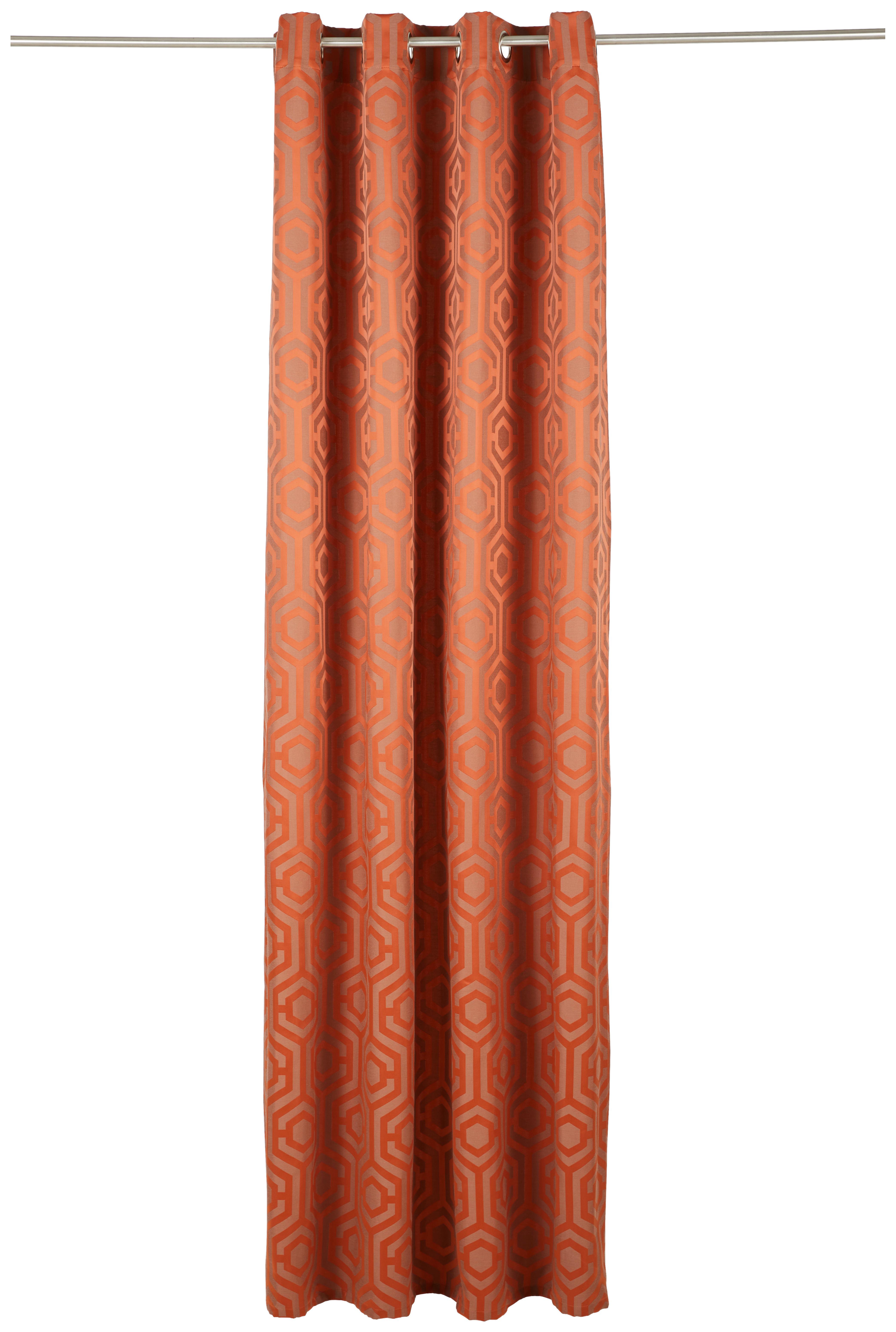 ZASŁONA NA PRZELOTKACH MELLE - terakota, Trend, tkanina (137/245cm) - Dieter Knoll