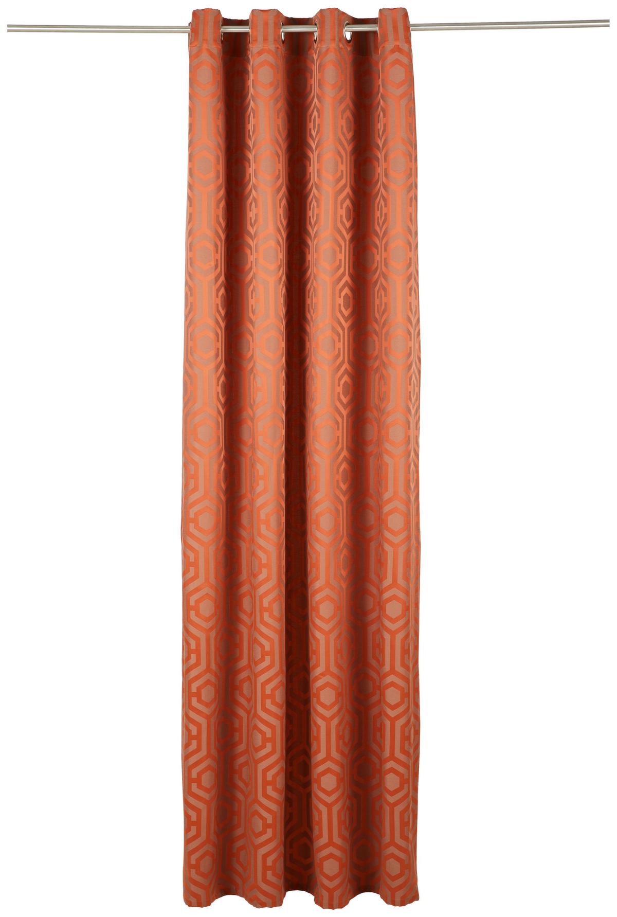 ZASŁONA NA PRZELOTKACH MELLE - terakota, Trend, tkanina (137/245cm) - Dieter Knoll