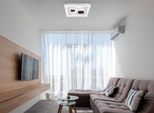 Led Mennyezeti Lámpa 48405-50q - opál/fehér, Design, műanyag/fém (48/48/7cm) - Globo