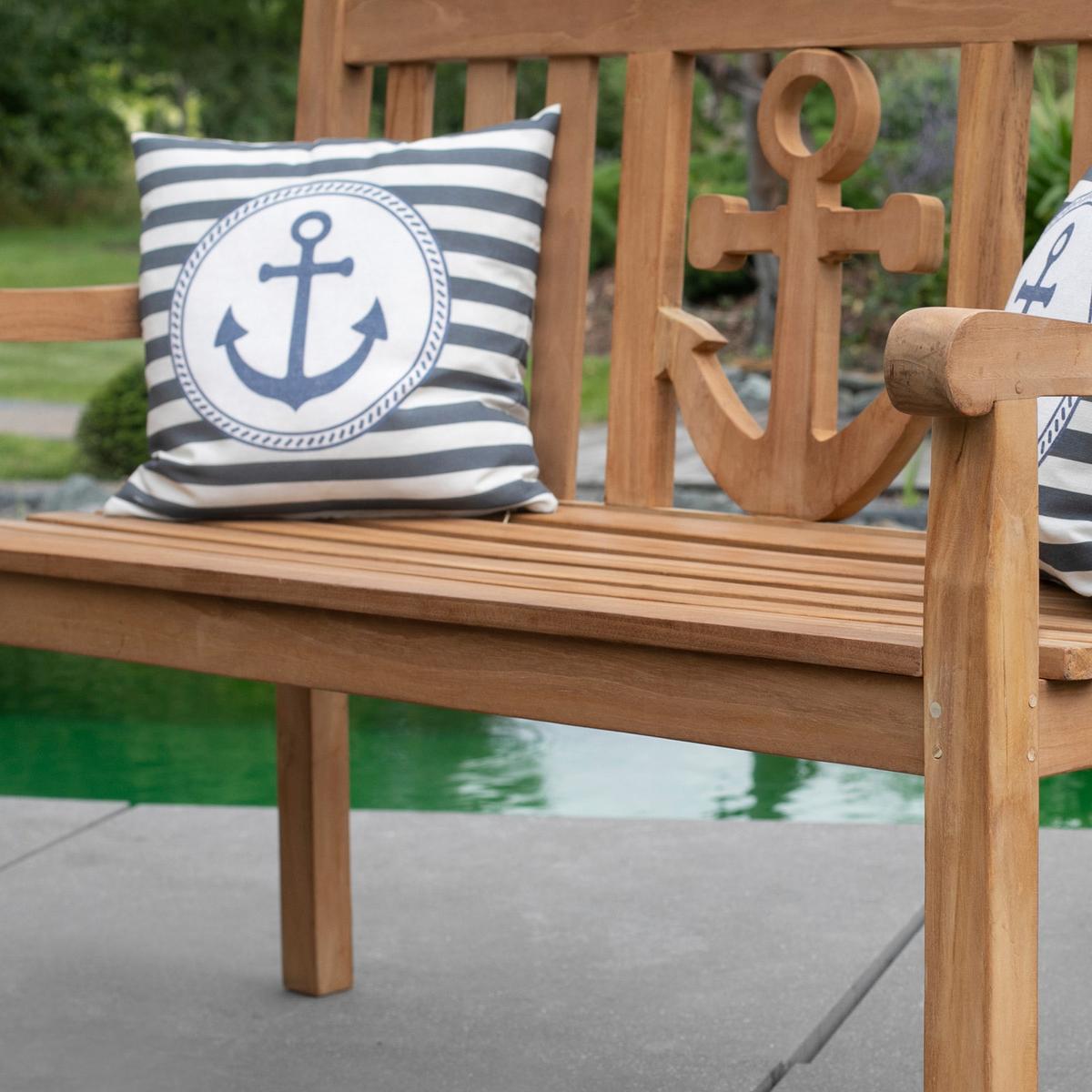 Gartenbank Ankerplatz Teak - Teakfarben, Basics, Holz (120/89/60cm) - Gardenson