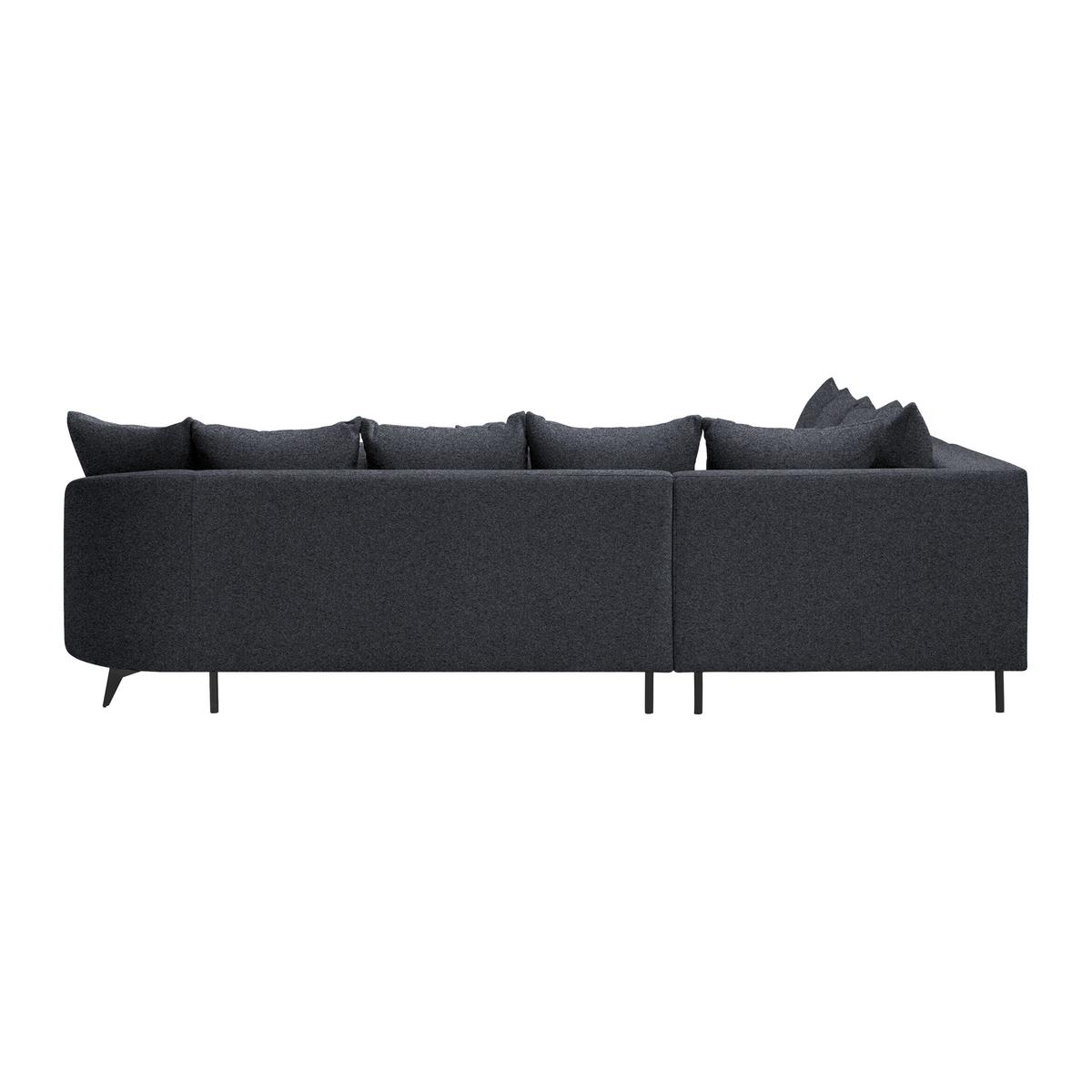 Ecksofa Axel Dunkelgrau - Dunkelgrau/Schwarz, MODERN, Textil/Metall (250/87/291cm) - Mömax