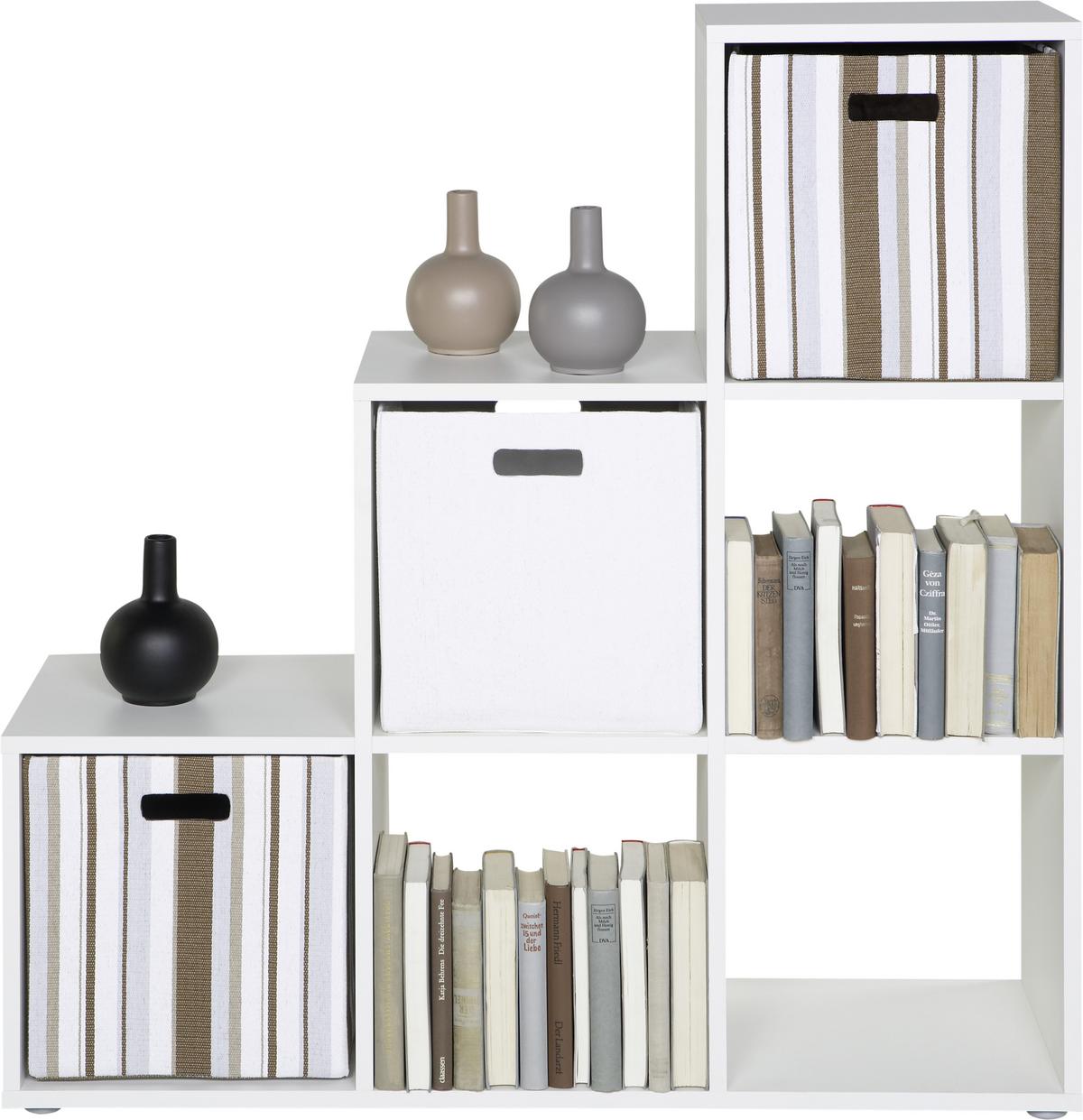 Regal in Weiss mit 6 Fächer - Weiss, Modern, Holzwerkstoff (112/114/35cm) - Mömax