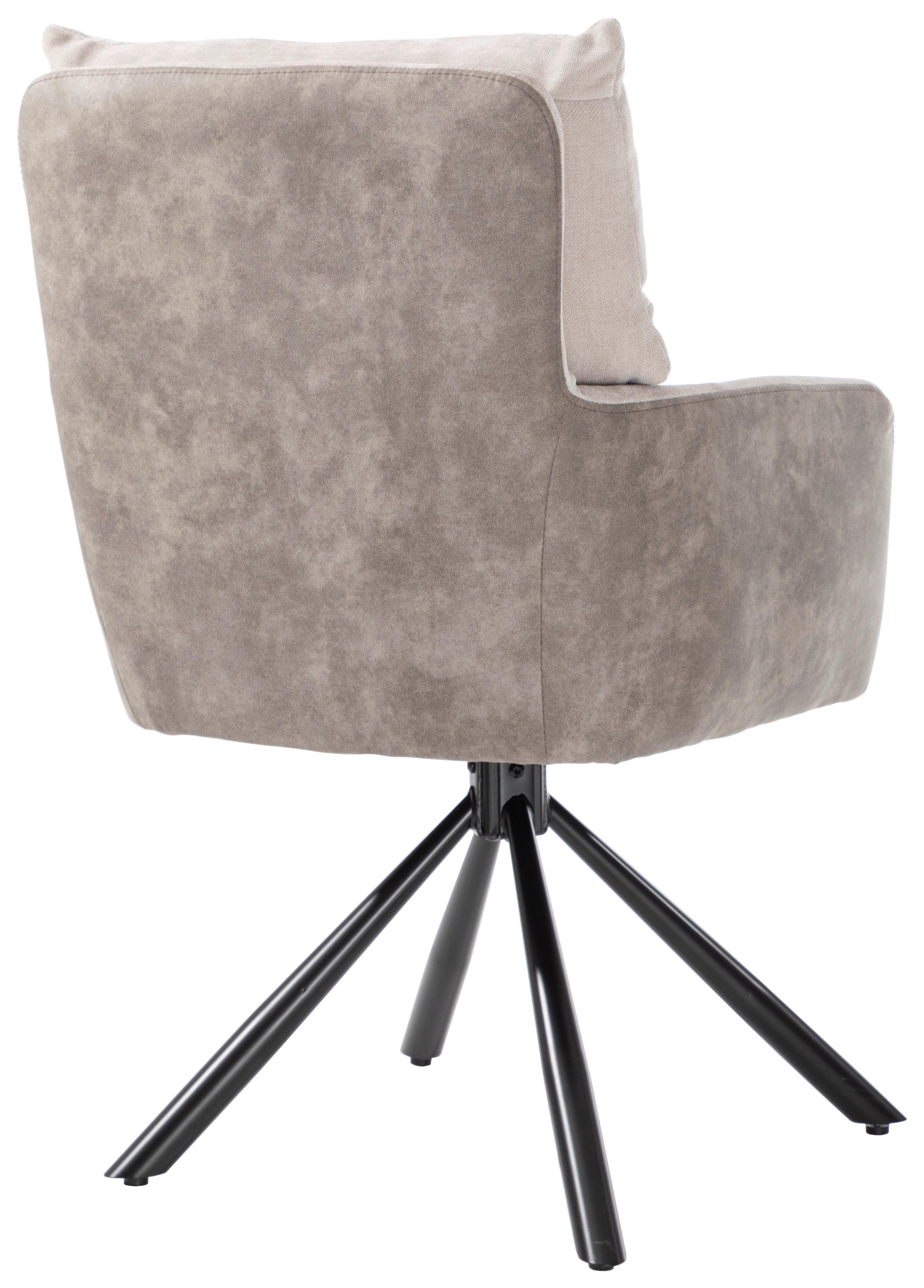 STOL MED ARMSTÖD SOPHIE - beige/svart, Modern, metall/textil (60/93/67cm) - Premium Living