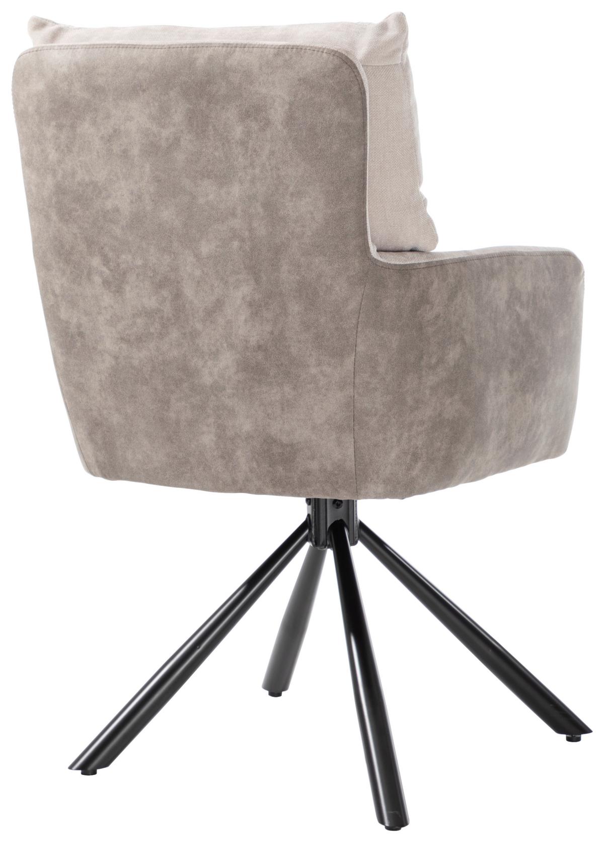 Armlehnstuhl Sophie Beige - Beige/Schwarz, Modern, Textil/Metall (60/93/67cm) - Premium Living