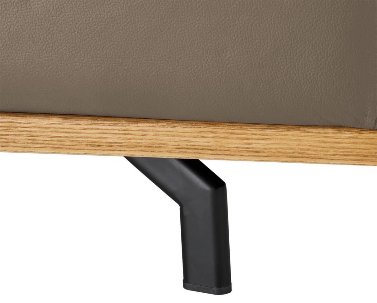 Wohnlandschaft Carmen links Haselnussfarben - Haselnussfarben/Schwarz, MODERN, Leder/Holz (292/72/226cm) - Premium Living