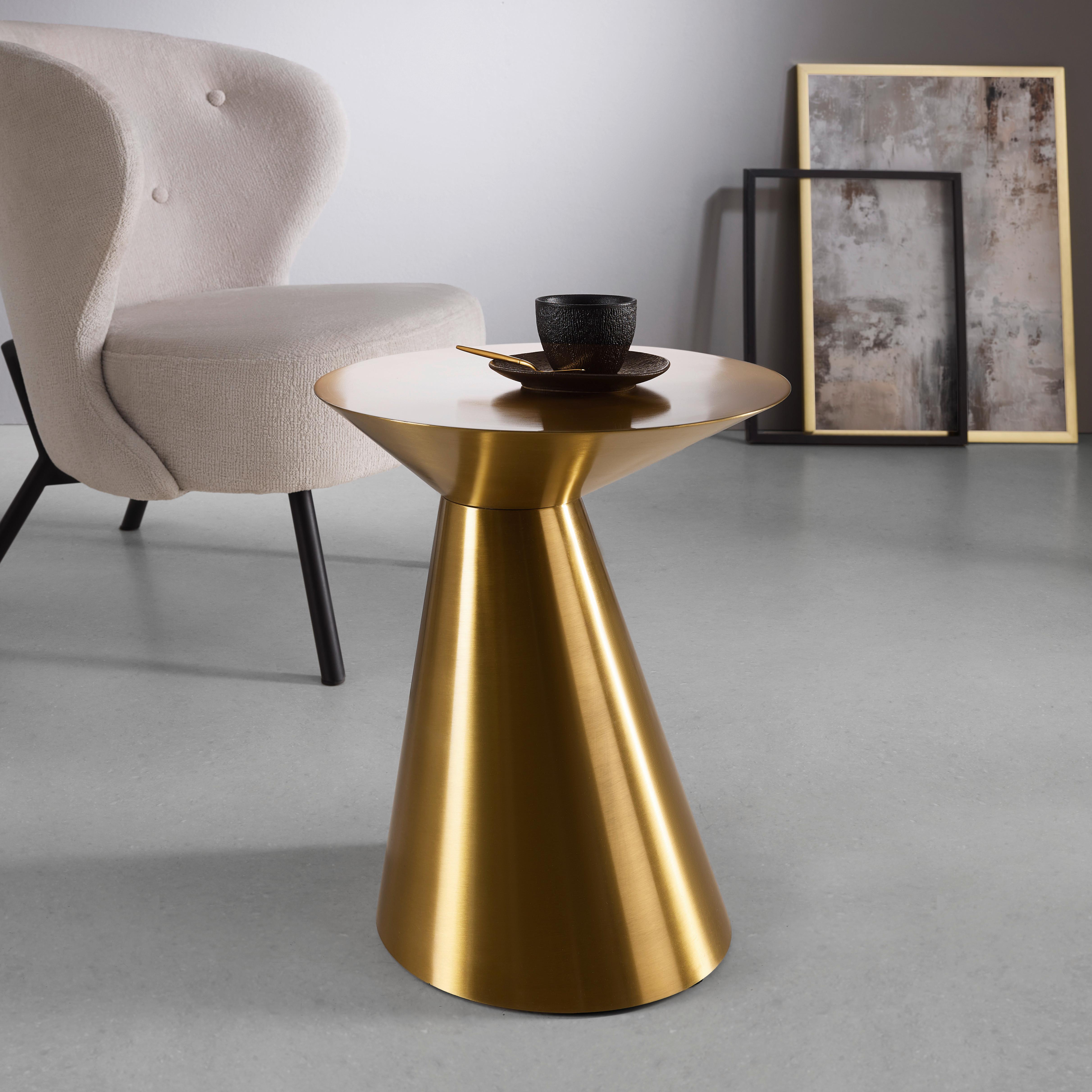 Masă auxiliară KACY -TREND- - auriu, Romantik / Landhaus, metal (40/45/40cm) - Premium Living