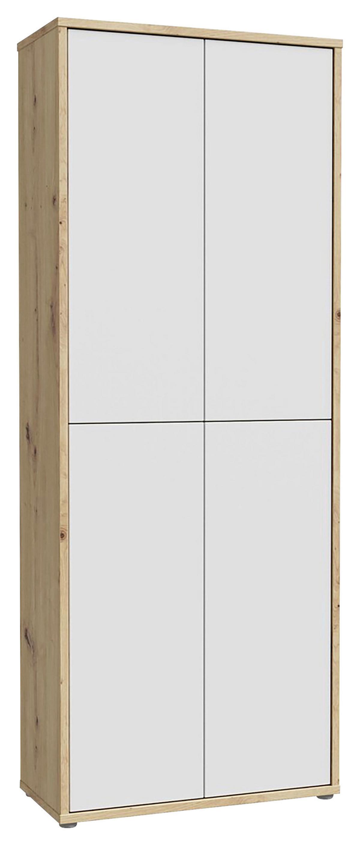 Ormar Za Cipele Alice - siva/hrast Artisan, Moderno, drvni materijal/plastika (74,5/191,9/34,9cm) - Modern Living