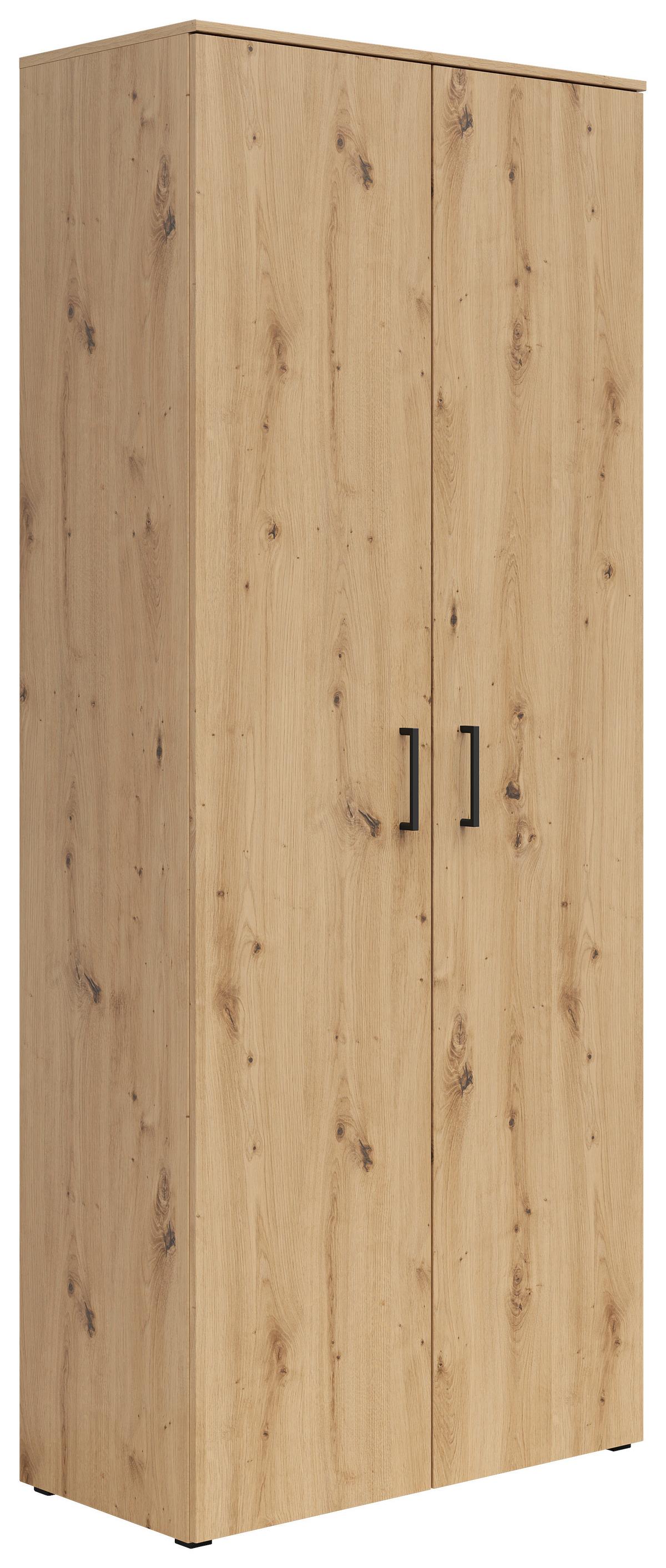 Omara Multistauraum - črna/hrast artisan, Moderno, umetna masa/leseni material (80/195/40cm) - Premium Living