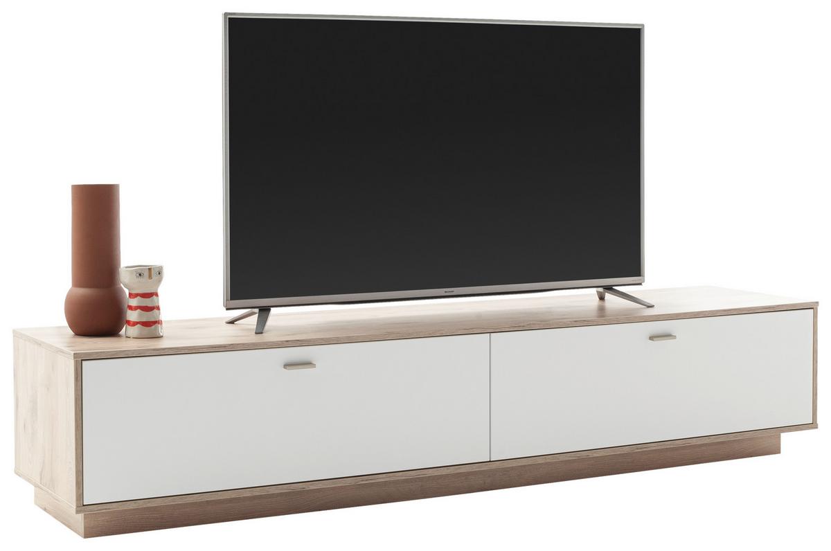 TV-Element Santerno Weiß/Eichefarben - Eichefarben/Weiß, KONVENTIONELL, Holzwerkstoff/Metall (210/44/50cm) - Mömax