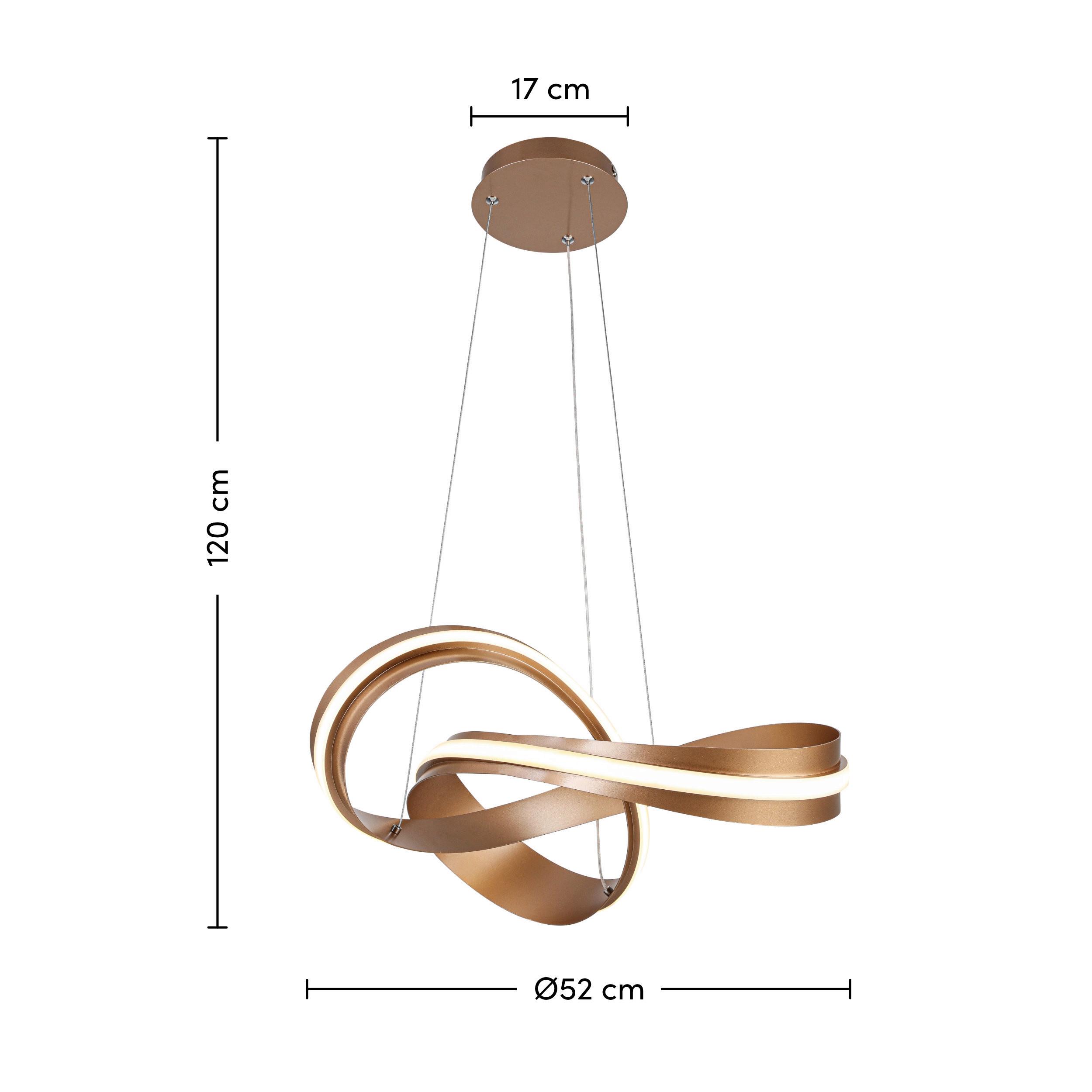 LED-HÄNGLAMPA ELISA - cappuccino, Modern, metall/plast (52/120cm) - Mömax